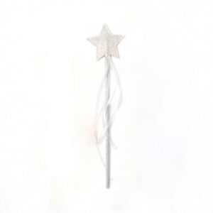 varita de hada, estrella de purpurina plata