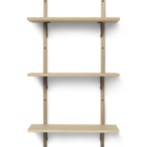 estantería sector triple roble/negro latón (54 cm)