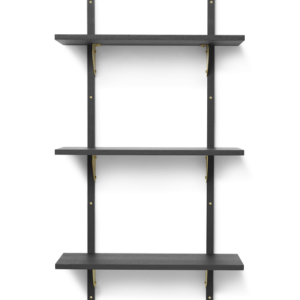 estante sector triple negro ceniza/brass (54 cm)