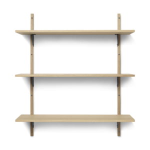 estante sector triple/ancho roble/negro latón (87 cm)