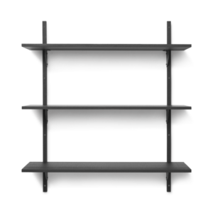 estantería sector triple ancha negro ceniza/negro latón (87 cm)