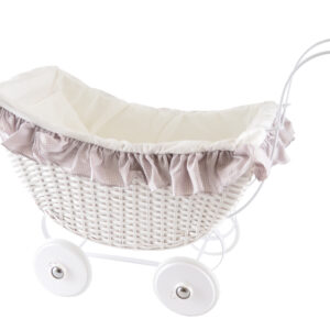 cochecito de muñeca de mimbre